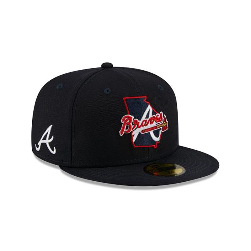 MLB Atlanta Braves Local 59Fifty Fitted (DTP9627) - Blue New Era Caps